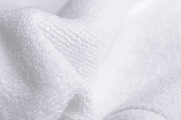 Toalla blanca macro tela material baño suave — Foto de Stock