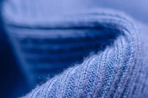 패브릭 따뜻한 블루 스웨터 섬유 소재 질감 — 스톡 사진