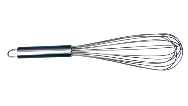 Kitchen metal whisk on white background — Stock Photo, Image