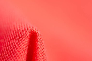 Kumaş sıcak kırmızı turuncu kazak tekstil malzeme doku