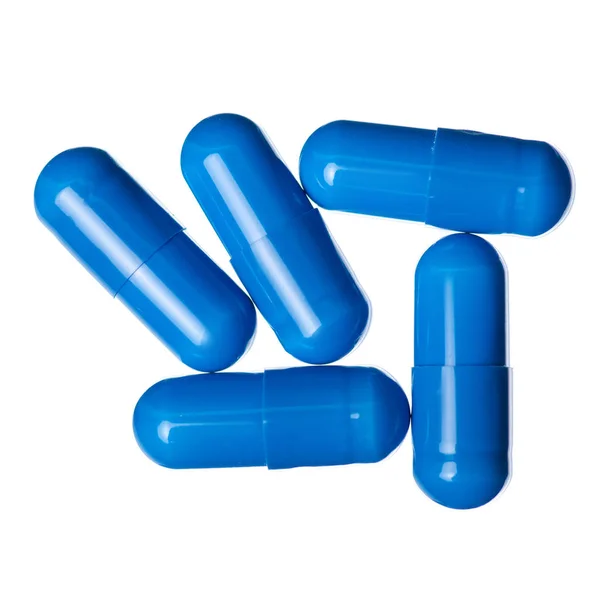 Capsule pillen geneeskunde apotheek blauw — Stockfoto