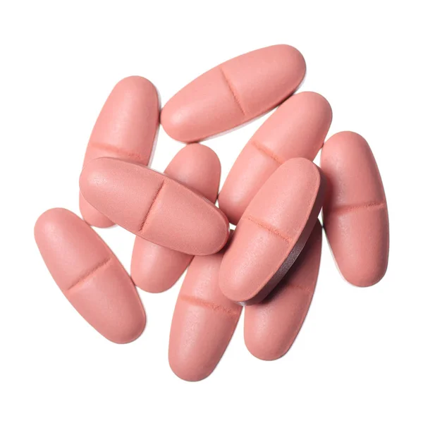 胶囊药丸药用药粉红色 — 图库照片