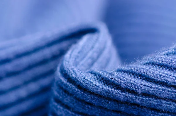 Kumaş sıcak mavi kazak tekstil malzeme doku — Stok fotoğraf
