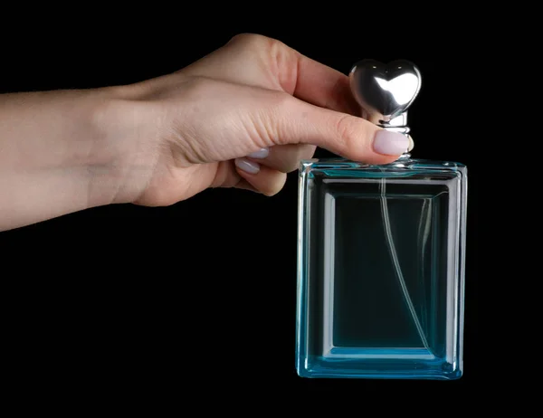 Perfume en la mano belleza — Foto de Stock