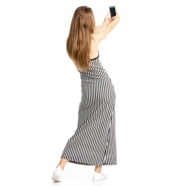 Elbise smartphone selfie kadında