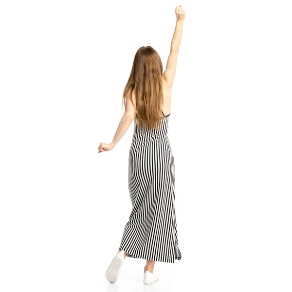 Mulher de vestido dançando — Fotografia de Stock