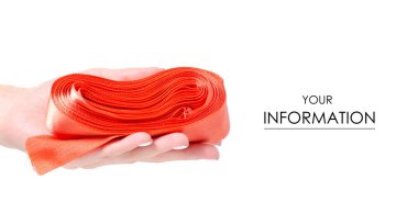 Turuncu kırmızı bant el desen beyaz arka plan yalıtım