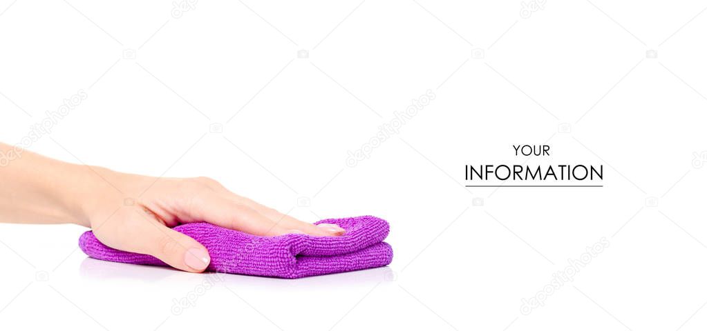 Microfiber purple textile in hand pattern