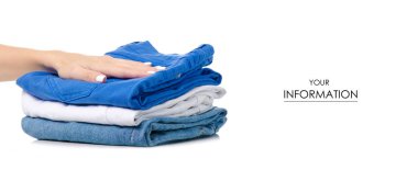 Giyim kot el desen yığını