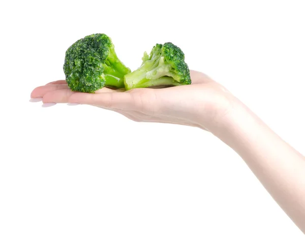Brokoli elinde donmuş — Stok fotoğraf