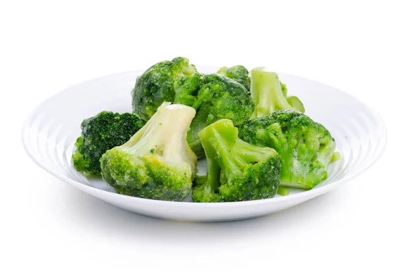 Frozen broccoli in plate — Stock Photo, Image