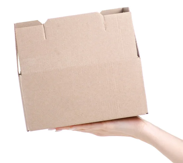 Box opened in hand — Stock Photo, Image