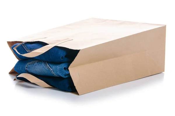 Pacote saco jeans pilha — Fotografia de Stock