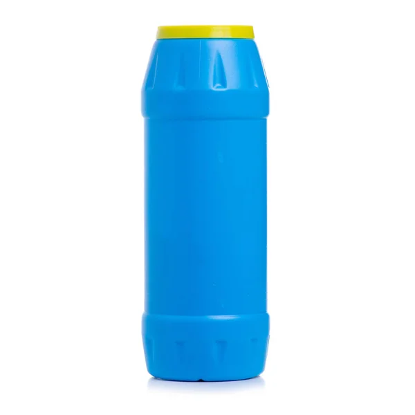 Niebieską butelką detergentów w proszku — Zdjęcie stockowe