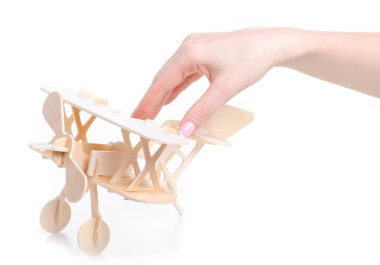 ahşap Oluşturucu model uçak elinde