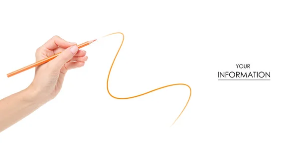 Orange penna i hand mönster — Stockfoto