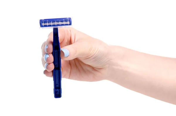 Razor in hand beauty body care — Stock Photo, Image