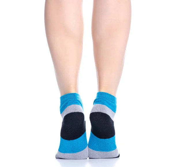 Pernas femininas com meias moda — Fotografia de Stock