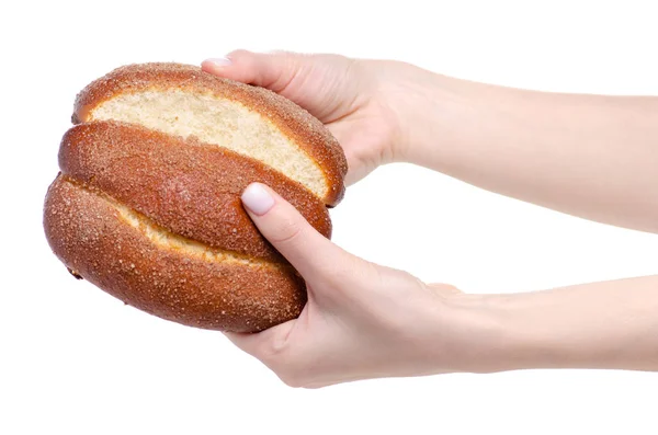 Bollos con manzana y canela en la mano —  Fotos de Stock