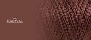 Kahverengi iplik makro arka plan giyim dikiş malzeme