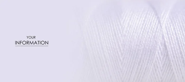 Biała nitka makro tło odzieżowe materiał do szycia — Zdjęcie stockowe