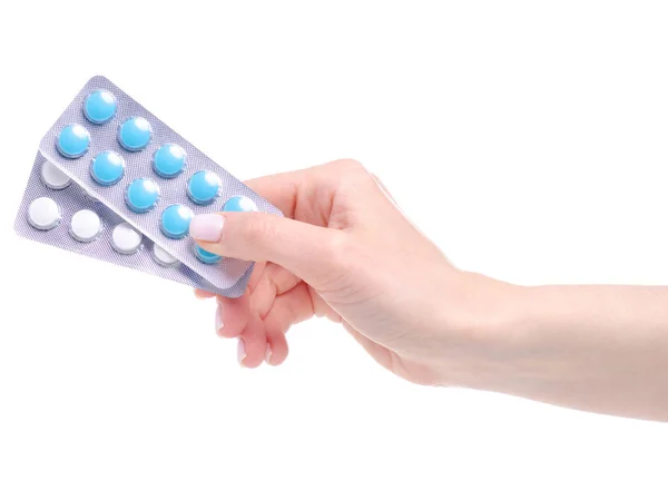 Blister pills in hand — Stock Photo, Image