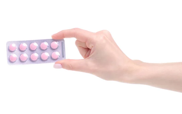 Blister pills in hand — Stock Photo, Image