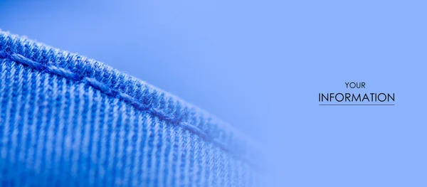 Jeans blu pantaloni tessuto texture moda cucitura raccordi macro modello — Foto Stock