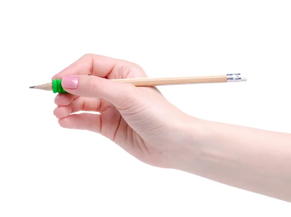 Bleistift mit einem Gummi in der Hand — Stockfoto