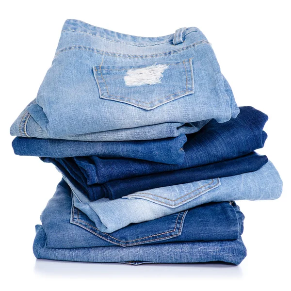 Stapelblaue Jeans — Stockfoto