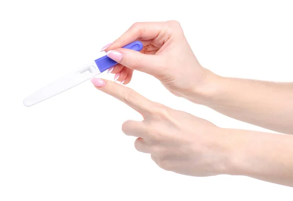 Test per la gravidanza in mano — Foto Stock
