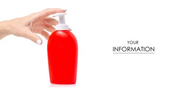 El desen sabunluk ile kırmızı şişe