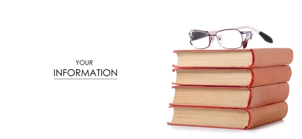 Livros e óculos para o padrão de visão — Fotografia de Stock
