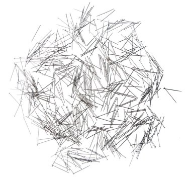 Beyaz arka planda dikiş iğneleri