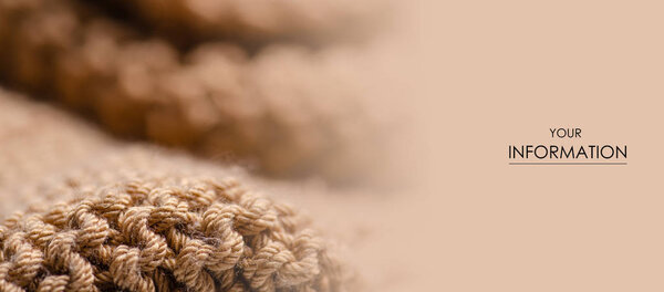 Large knit brown fabric texture textile macro