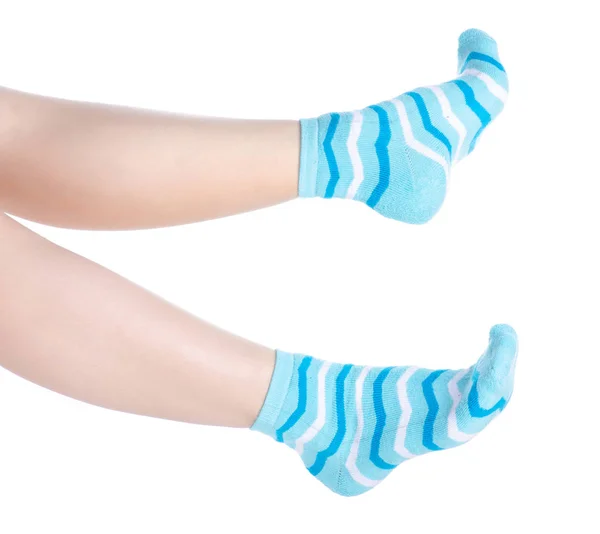 Kék zokni divat Női lábak — Stock Fotó