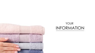 Bir sürü havlu pembe mavi el desen