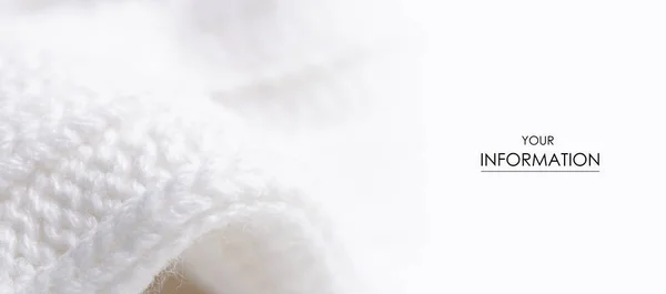Bílá teplá tkanina textura materiál svetr vzor — Stock fotografie