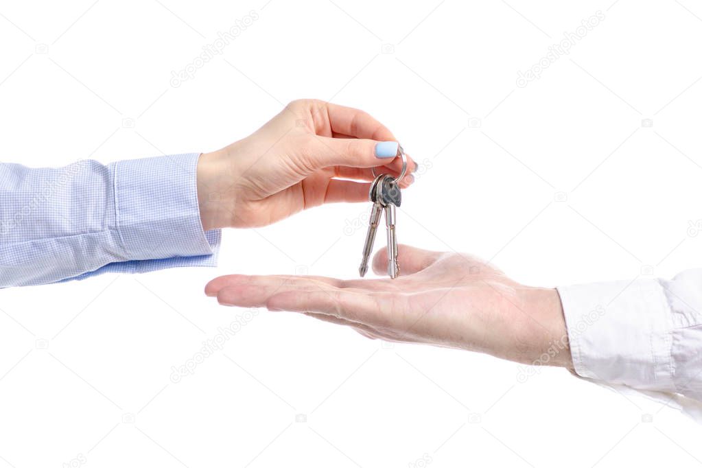 Hand give key to hand