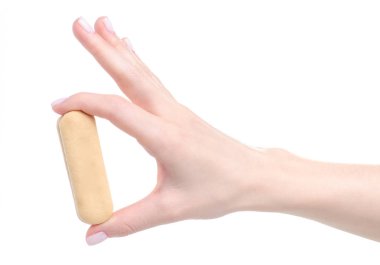 Bebek kurabiyeleri elinde tatlı