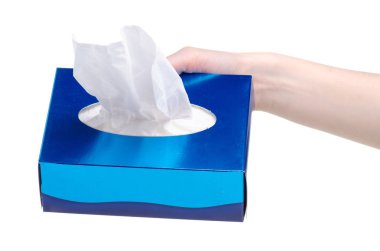 Kutu hijyen peçeteler elinde