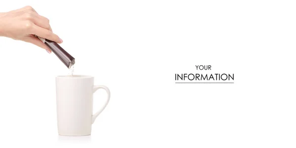 Στιγμιαίο καπουτσίνο καφέ σε ένα ραβδί στο χέρι ένα μοτίβο κούπα καφέ — Φωτογραφία Αρχείου