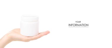 White jar medicine healthy in hand pattern