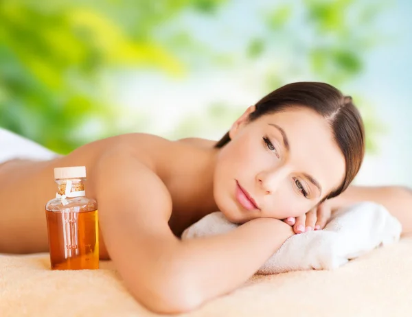 Close up of beautiful woman having massage at spa — Stock Photo, Image