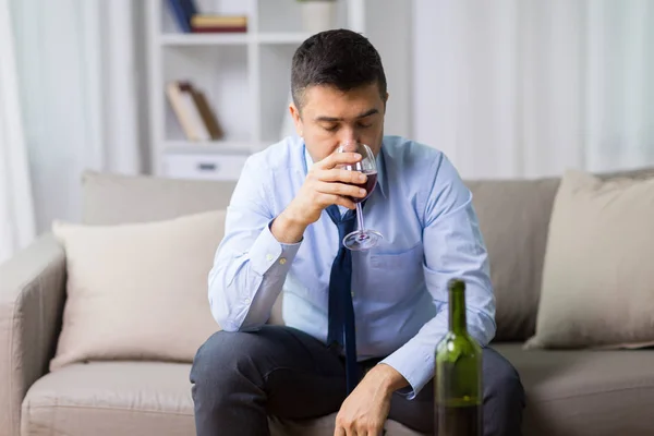 Alcoholic drinking red wine at home — Stock Photo, Image