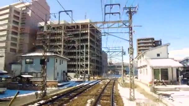 교외 기차 또는 일본에서 철도에서 보기 — 비디오