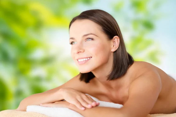 Close up of beautiful woman at spa — Stock Photo, Image