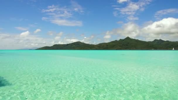 Lagoa e montanhas na polinésia francesa — Vídeo de Stock