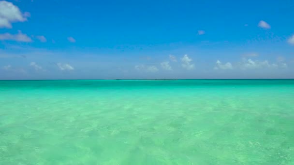 Laguna en la playa tropical en la polinesia francesa — Vídeo de stock