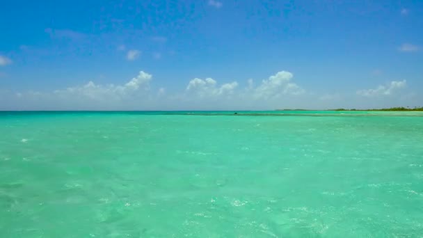 Laguna w tropikalnej plaży w Polinezja Francuska — Wideo stockowe